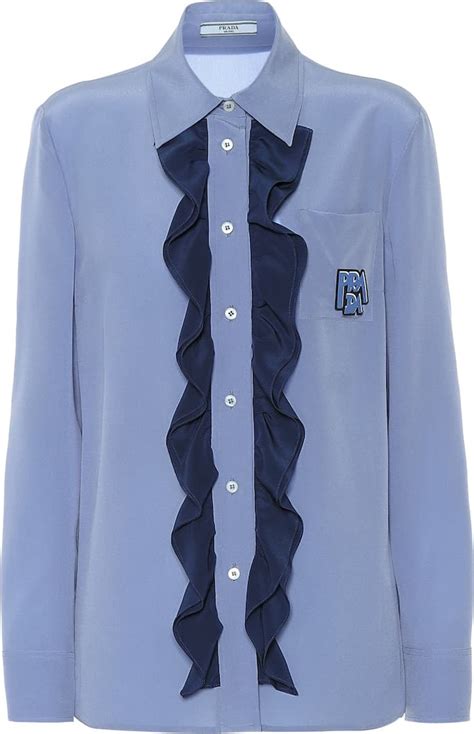 prada ruffle shirt|prada ladies shirts.